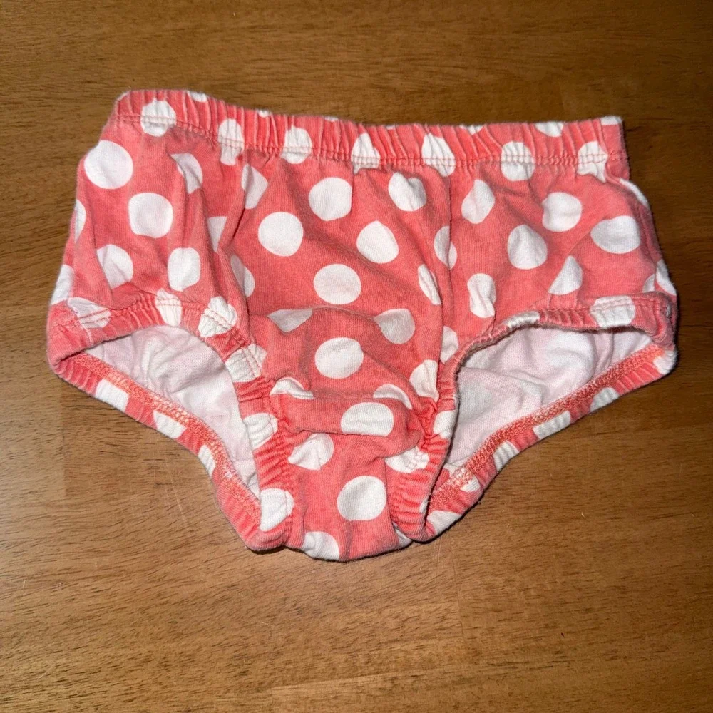 Baby Boden Coral Pink White Polka Dot Dress and Diaper Cover Set 12-18M